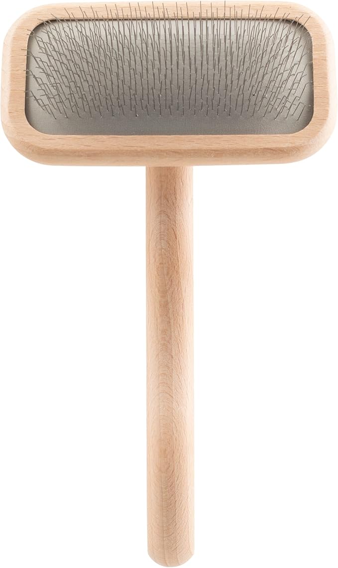 Chris Christensen Mark II Slicker Brush, Groom Like a Professinal, Stainless Steel Pins, Lightweight Beech Wood Body, Ground and Polished Tips, Small