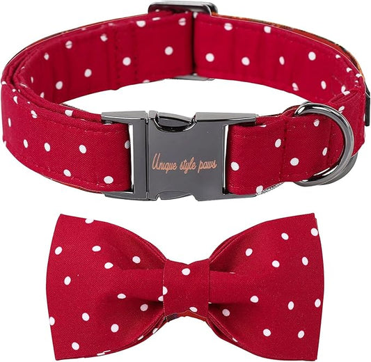 Unique Style Paws Pet Soft &Comfy Bowtie Dog Collar and Cat Collar Pet Gift for Dogs and Cats 6 Size and 7 Patterns
