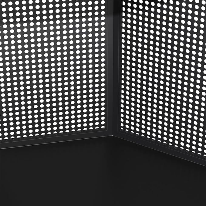 47.24in Pet Cage with 2 Tempered Glass Doors, Metal Spacious Pet Kennel with Hexagonal Design for Living Room Hallway Study Room and Other Spaces Black One Size