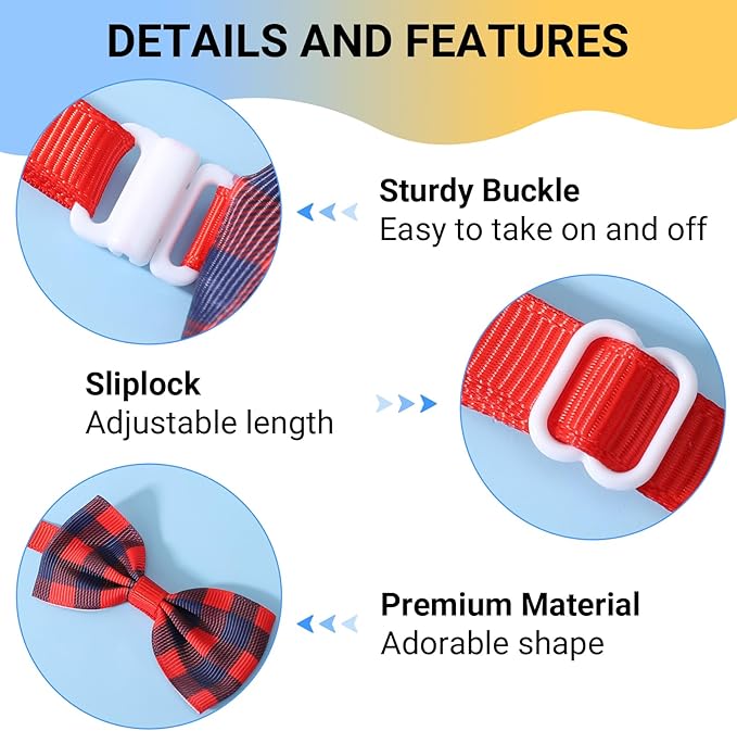 Segarty Small Dog Bow Tie, 40 Pack Bow Ties for Dogs, Adjustable Small Dog Bowties Large Puppy Bowtie Cats Neck Bows Collar Bulk Assorted Grooming Accessories Birthday Wedding Party Holiday Festival