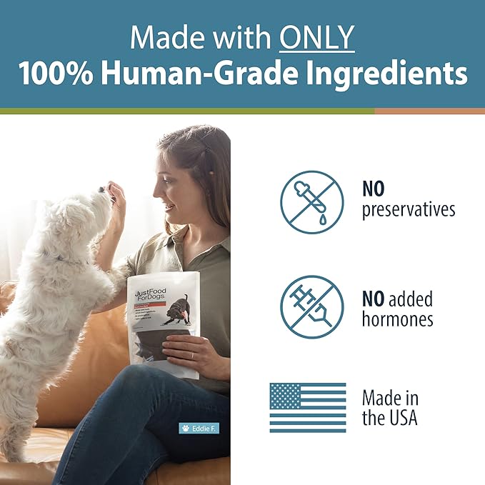 JustFoodForDogs Limited-Ingredient Beef Liver Healthy Dog Treats, Preservative-Free, Made in The USA, 5 oz