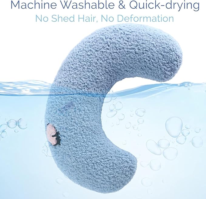 Pillow for Cats, Dog Calming Pillow for Small Dogs Ultra Soft Fluffy Pet Calming Toy Half Donut Cuddler Cozy Cat Bed Pillow U-Shaped Pillow for Pet Sleeping Improve Joint Relief, Blue