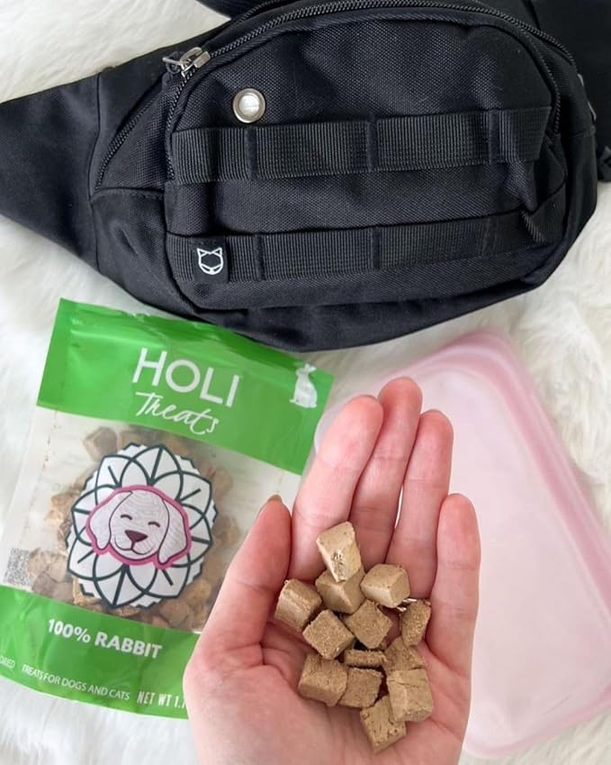 HOLI Freeze Dried Rabbit Treats for Dogs- All Natural Healthy Dog Treats, 100% Made in USA - Single Ingredient - Human Grade - Grain Free - Diabetic Friendly - (3.5 Ounce - 2 Pack)
