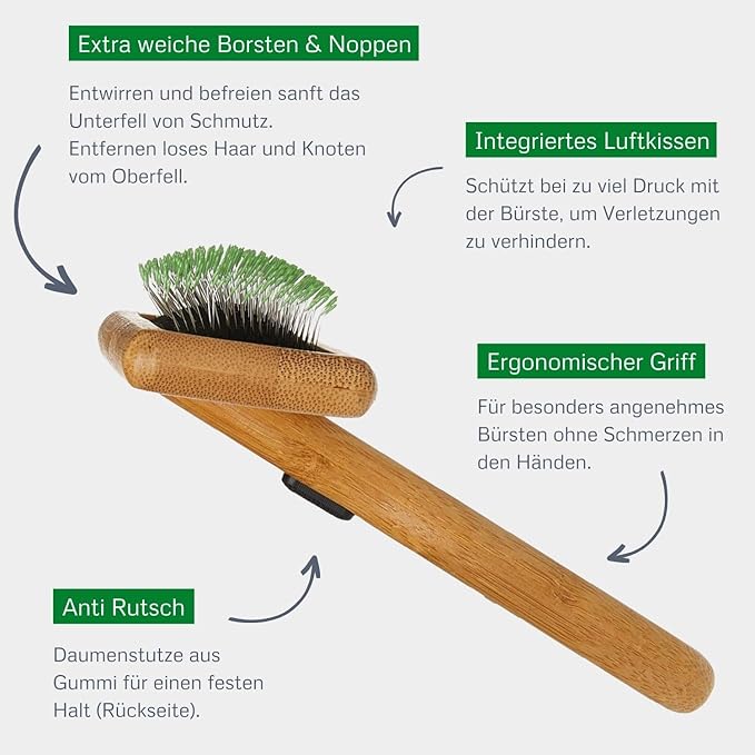 Bamboo Groom Soft Slicker Brush Medium