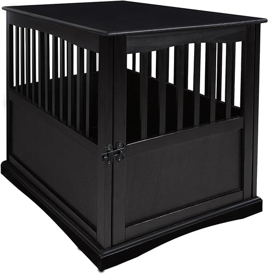 Casual Home Wooden Large Pet Crate, End Table, (Black, 24"W x 36.5"D x 29.25"H)