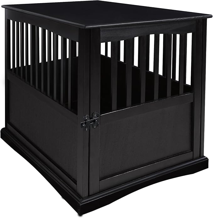 Casual Home Wooden Large Pet Crate, End Table, (Black, 24"W x 36.5"D x 29.25"H)