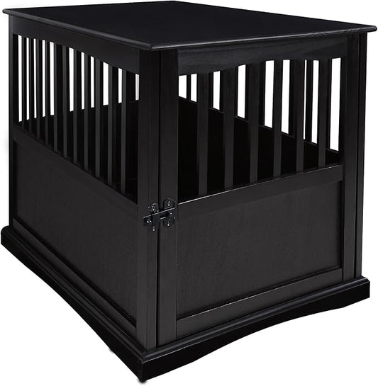 Casual Home Wooden Large Pet Crate, End Table, (Black, 24"W x 36.5"D x 29.25"H)