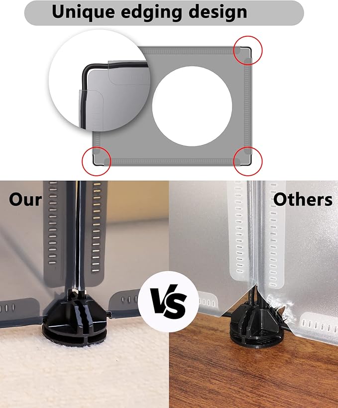 DINMO 4 Pcs Plastic Panel with Games Holes Design, 11.8" x 15.7", for DIY Small Animal Playpen and Cube Storage Unit, Grey Transparent