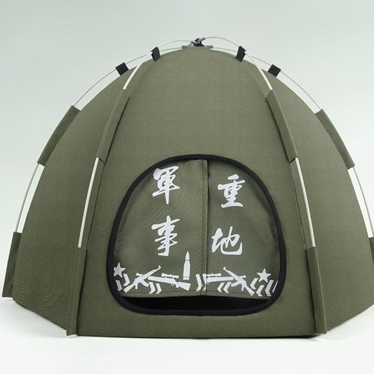 Cute Cat Teepee Cave, Cat Tent Foldable Indoor Outdoor with Thick Mat,Puppy Bed Tent,Bunny Pet Tent Teepee,Portable Dog House Teepee Tent, Cat Bed,Dog Bed Tent,Puppy Bunny,Pet Tent Teepee (L, M)