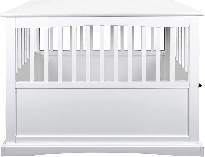 Casual Home Wooden Large Pet Crate, End Table, White 36.50" x 24.00" x 29.25"