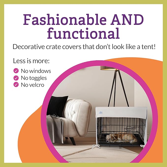 Pet Dreams Dog Crate Cover, Breathable, Dog Kennel Cover, Double Door, Dog Cage Covers for Dog Crates, Fabric Dog Crate Covers (Fits iCrates 18, 24, 30, 36, 42, 48 inches)