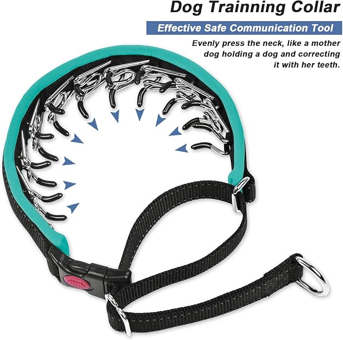 Martingale Collar for Dogs, Heavy Duty Nylon No Pull Dog Collar with Buckle, Adjustable Anti Pull Collar Reflective Slip Collar for Large Medium Small Dog Training Walking M Green