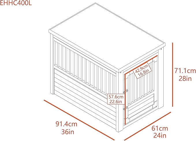 New Age Pet ECOFLEX Dog Crate End Table - Furniture-Style Pet Crate for Crate Trained Dogs - Stainless Steel Tubing & a Latched Closure - 10 Year Manufacturer's Warranty, Large, Black
