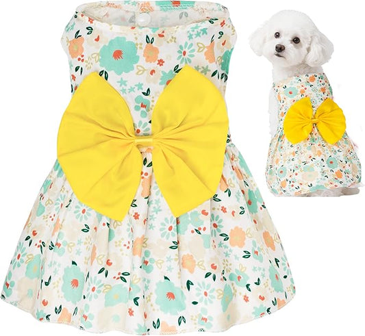 choyaxo Floral Dog Dress Cute Dog Skirt Pet Dress Summer Pet Clothes for Puppy Small Cats