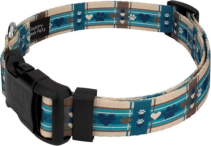 Country Brook Petz - Deluxe Puppy Picnic Dog Collar - Made in The U.S.A. - Plaid and Argyle Collection Featuring Charming Designs (1/2 Inch, 2XS)