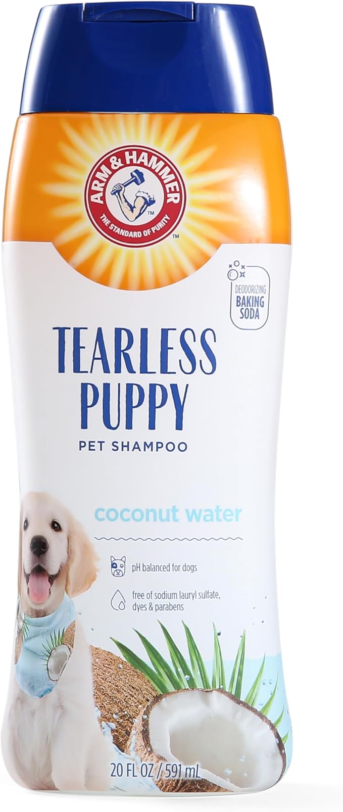 Arm & Hammer for Pets Tearless Puppy Shampoo | Gentle & Effective Tearless Shampoo for All Dogs & Puppies | Coconut Water Scent Your Dog Will Love, 20 Ounces - 6 Pack