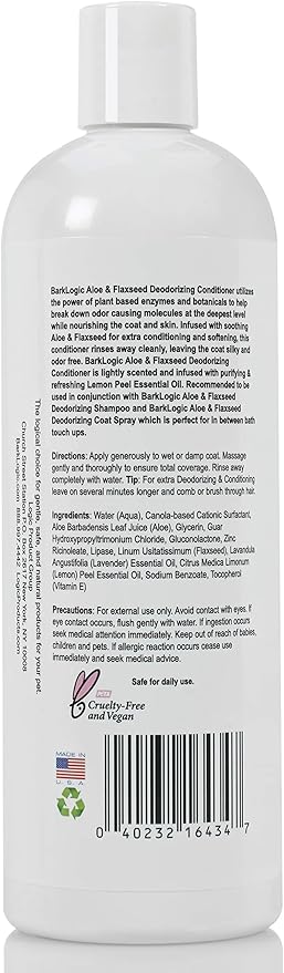 Dog Conditioner with Naturally Derived Essential Oils, 16 fl oz - Plant Based Gentle Formula is Puppy Safe - Lemon