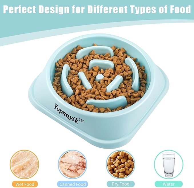 Slow Feeder Dog Bowls for Healthy Eating, Non-Slip and Anti-Choking Design, Reduces Bloating & Overeating for Large Dogs, Easy to Clean