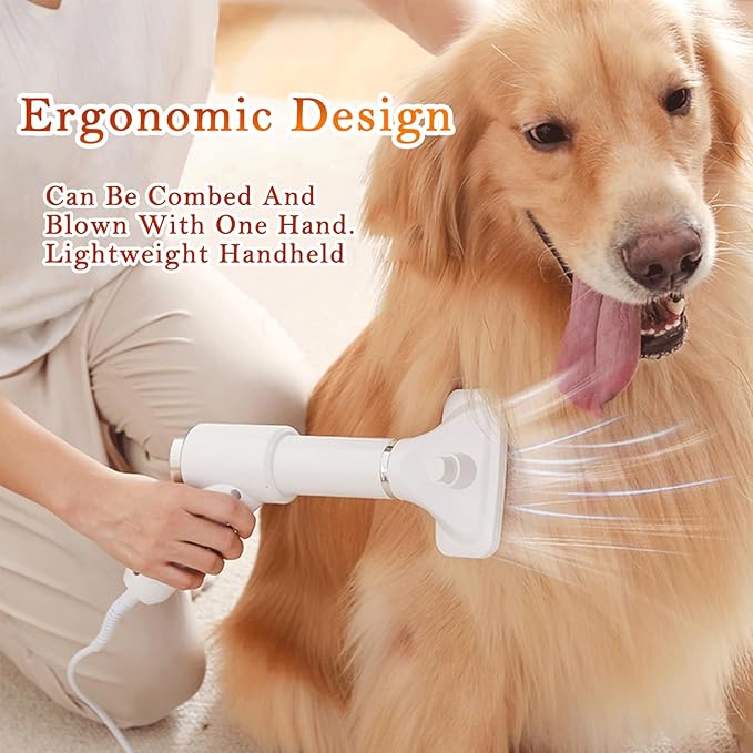 Pet Hair Dryer, Dryer Handheld Portable 3 in1 New Upgrade Removable Comb Multifunctional Grooming Comb Brush Dry and Wet for Cats, Dogs, Rabbits and Other Hair Care