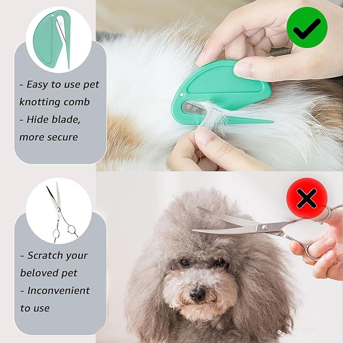 5 Pcs Knotting Combs, Pet Grooming Tool, Cat Hair Remover,Dog Grooming Comb Knot Remover, Pet Hair Removal Tool for Cat, Dog, Pet Hair Shedding Tool Supplies for Removing Tangled and Loose Hair