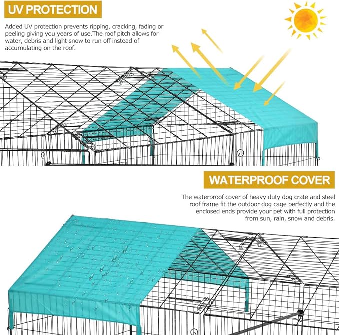 BMS Chicken Cage Pens Crate Chicken Coop Rabbit Run Cage Enclosure Exercise Pen Pet Playpen, Black