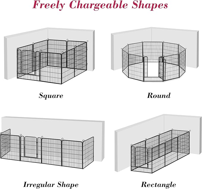 Dog Playpen, 40 inch Height 14 Panels Heavy Duty Dog Fence Pet Playpen with Door, Anti-Rust Dog Exercise Pen with Lock, Portable Pet Fence Outdoor for Yard RV Camping
