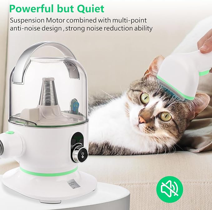 Garvee Pet Grooming Kit with 2L Vacuum Suction 99% Pet Hair, Professional Quiet Dog Grooming Vacuum Kit with 5 Grooming Tools for Dogs Cats and Other Animals