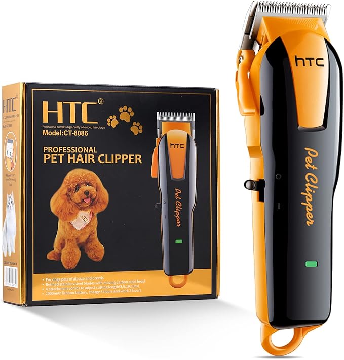 Dog Clippers for Grooming Carbon Steel Blades Dog Grooming Kit Motor High-Power 7000rpm Professional Clippers for Thick Heavy Rechargeable Cordless Shaver Shears