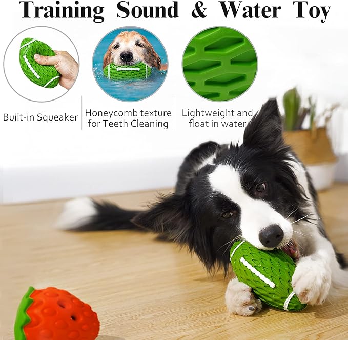 MewaJump Dog Chew Toy, 3 Pack Dog Toys for Aggressive Chewers, Tough Rubber Dog Toy, Puzzle Pet Toys Large Breed, Puppy Teething Chew Toys, Interactive Durable Toy for Medium and Large Dog