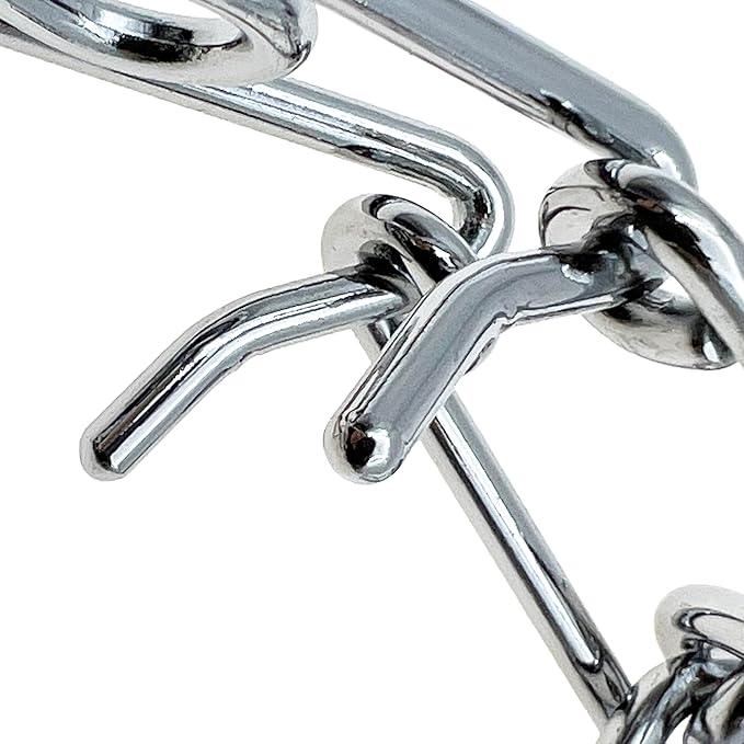 Silver Prong Pinch Dog Collar, No Pull Dog Collar Adjustable Quick Release Dog Training Collar with Quick Release Buckle for Small Medium Large Dogs (Silver, L)