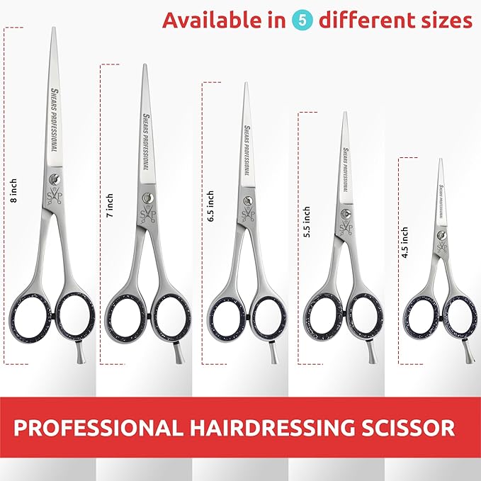 Hair Cutting Scissors, All Purpose 8 Inch Stainless Steel, Sharp Edge Blades, Dog Grooming Scissors, Hairdressing Texturizing Salon Razor Edge Scissor, Hair Shears for Barber Scissor