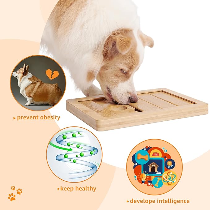 LOOBANI Dog Puzzle Toys Wooden - Interactive Dog Toys for Boredom, IQ Training, and Mental Brain Stimulation, Treat Dispensing and Food Slow Feeder for Small to Large Dogs