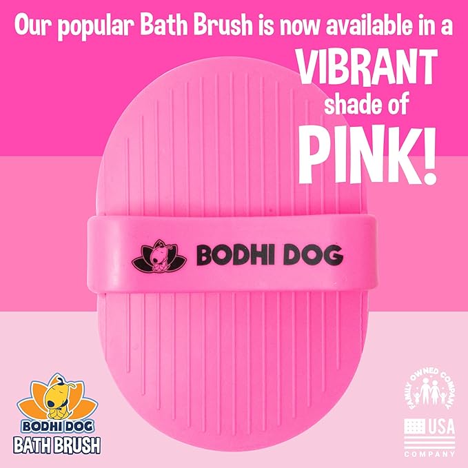Bodhi Dog Shampoo Brush - Pet Grooming & Bath Supplies for Cats and Dog - Bath Brush for Long & Short Hair - Premium Scrubber for Shower, Bathing & Massage (Two Pack, Pink)