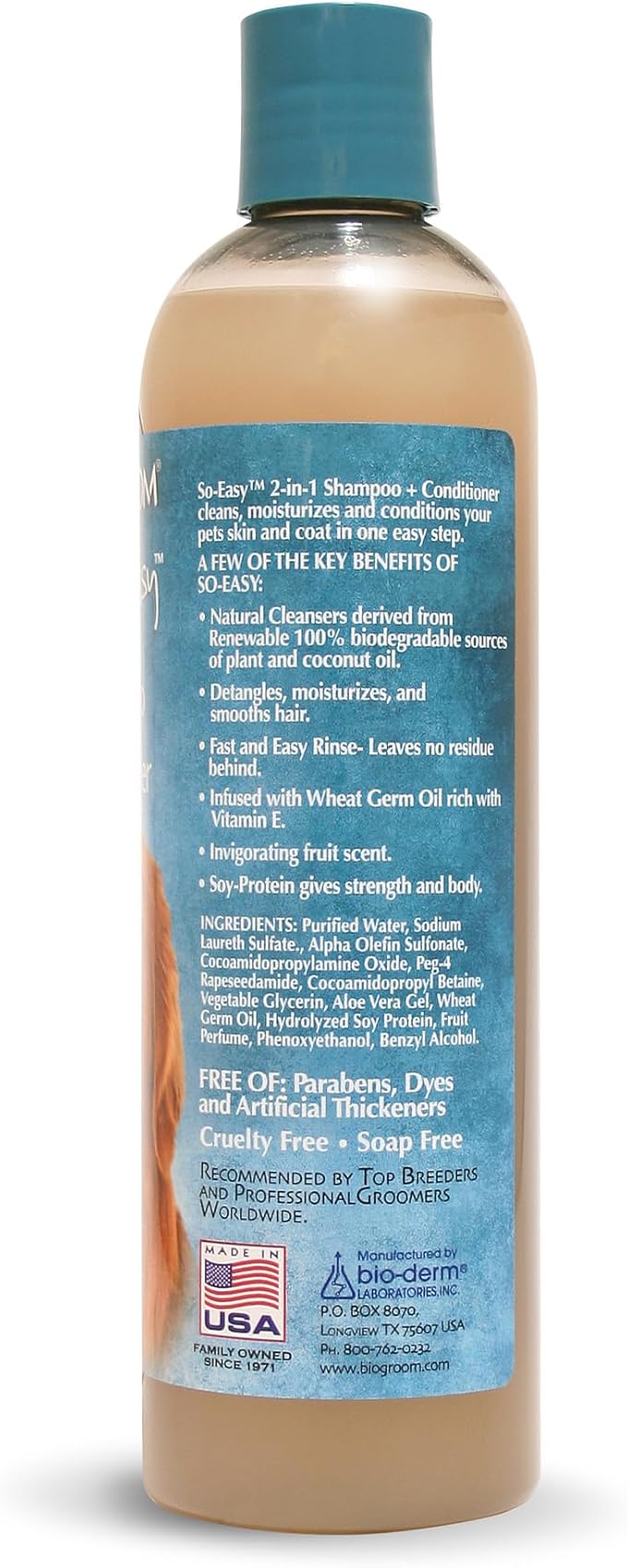 Bio-Groom So Easy 2 in 1 Shampoo & Conditioner - Dog & Puppy Shampoo and Conditioner, Detangling Dog Wash for Grooming, Soap Free, 12:1 Concentration - Refreshing Fruit Scent, 12 fl oz