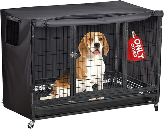 Dog Crate Cover 36 Inch Heavy Duty Durable 600D Polyester Insulated Dog Kennel Cover for Dog Cage, Dog Cage Cover Fit for Most Wire Pet Crates (ONLY Cover)
