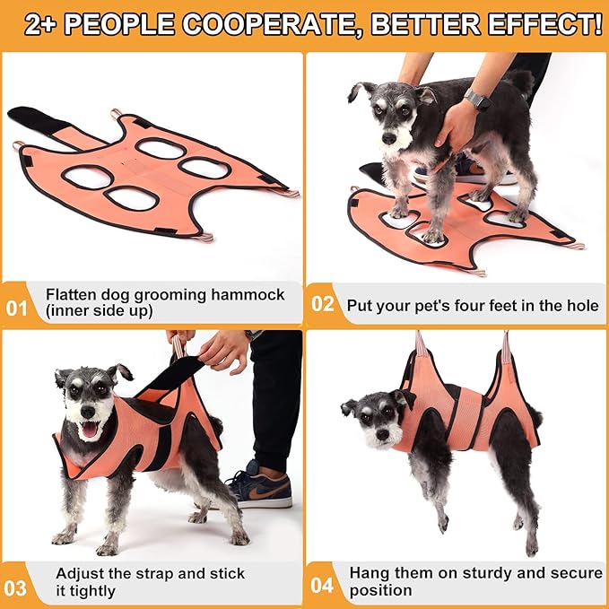 Dog Grooming Hammock,XXS Pet Grooming Harness for Extra Small Dogs,Dog Hanging Harness for Nail Trimming,Dog Nail Hammock,Dog Grooming Sling Holder with Wide Strap on Pet Restraint Bag