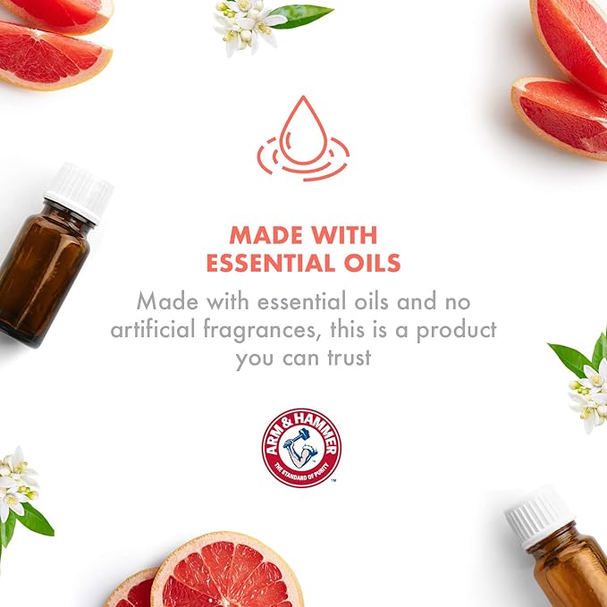 Arm & Hammer for Pets Air Care Energizing Reed Diffuser for Pets | 4 FL Oz Grapefruit Neroli Reed Diffuser to Eliminate Pet Odors | Reed Diffuser for Easy and Effective Pet Odor Elimination