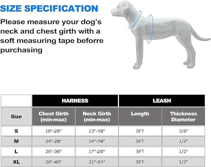 Heavy Duty Tactical Dog Harness for Large Dogs, No Pull Adjustable Pet Harness Reflective Service Training Easy Control Pet Vest Military K9 Working Dog Harnesses-X- Large, Black