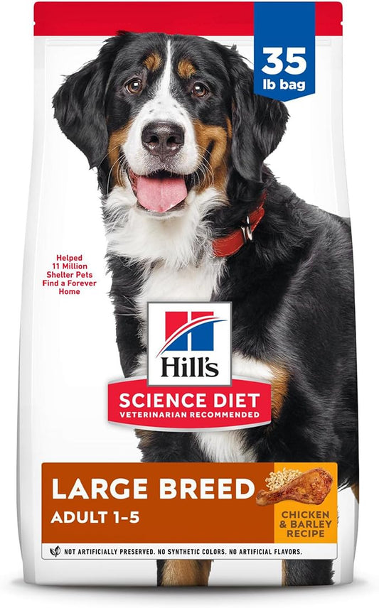 Hill's Science Diet Large Breed, Adult 1-5, Large Breed Premium Nutrition, Dry Dog Food, Chicken & Barley, 35 lb Bag