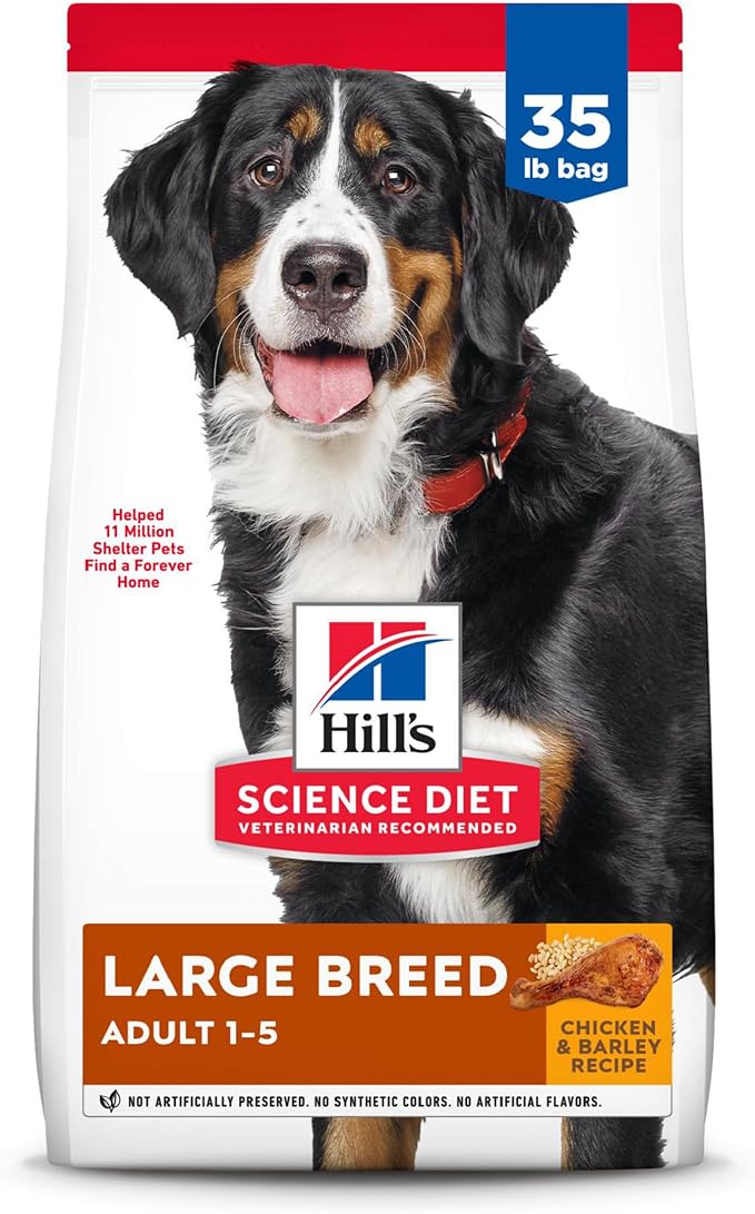 Hill's Science Diet Large Breed, Adult 1-5, Large Breed Premium Nutrition, Dry Dog Food, Chicken & Barley, 35 lb Bag