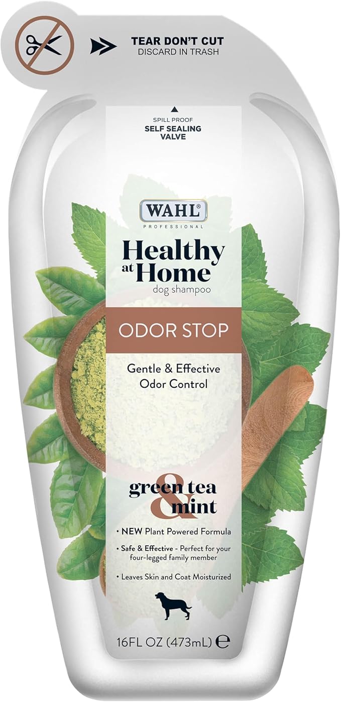 Wahl Professional Animal Healthy at Home Dog Shampoo - Plant Powered Grooming Shampoo - Odor Stop
