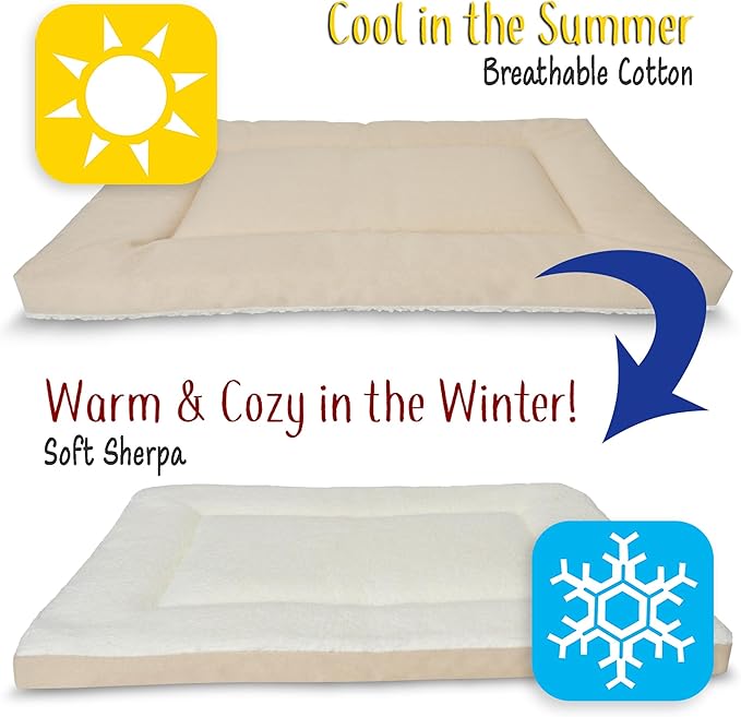 Pet Dreams Dog Crate Cover & Mat- Breathable Non-Toxic Kennel Topper for Single-Door Crates, Fits iCrate Dog Cages 18, 24, 30, 36, 42, 48 Inches (Khaki, Medium, 30“)