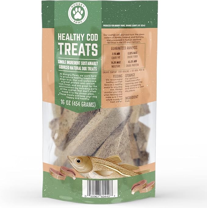 Cod Fish Wafer Single Ingredient Dog Treat - The Perfect Single Ingredient Omega-3 Rich Snack Dog Food for a Healthy and Active Lifestyle