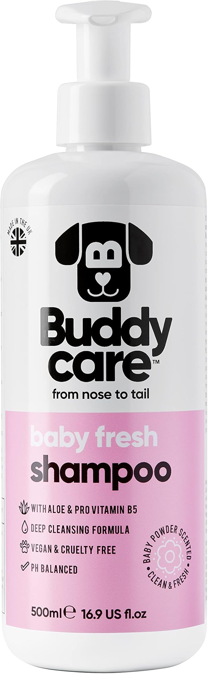 Baby Fresh Dog Shampoo by Buddycare | Deep Cleansing Shampoo for Dogs | Fresh Scented | with Aloe Vera and Pro Vitamin B5 (16.90oz)