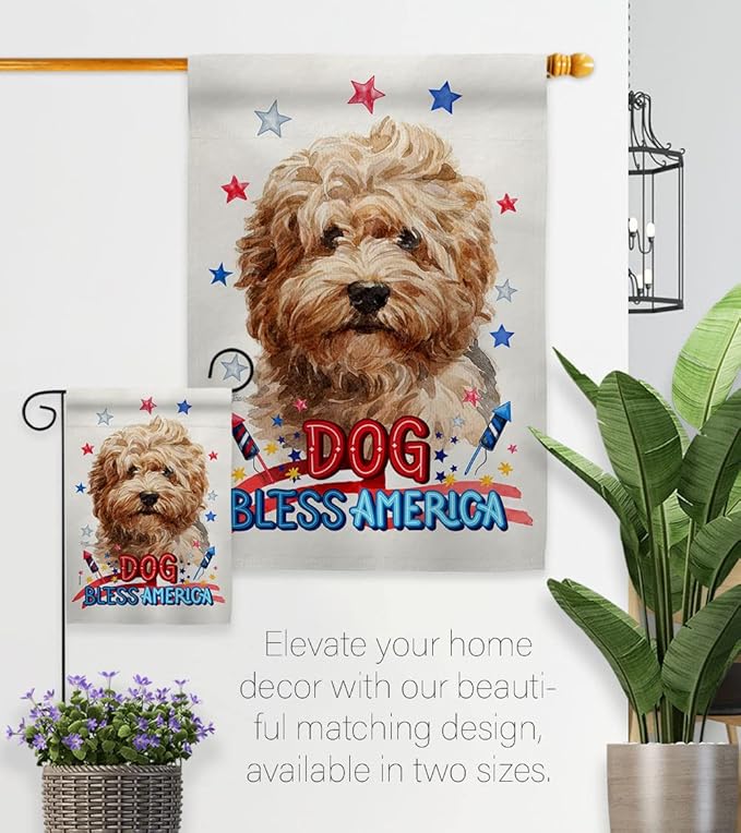 Breeze Decor Patriotic Shaggy Havanese House Flag 2 pcs Pack Dog Puppy Spoiled Paw Canine Fur Pet Nature Farm Animal Creature Banner Small Garden Yard Gift Double-Sided, Made in USA