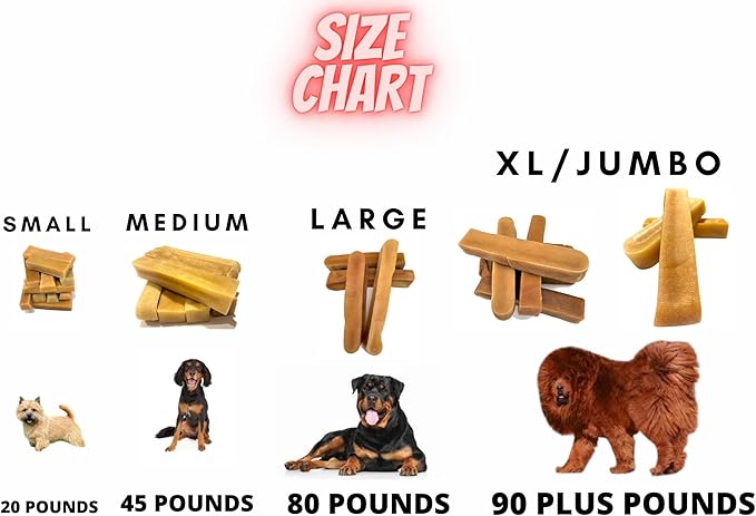Himalayan Yak Cheese Dog Chew - (Small-Medium-Large-Extra Large-Jumbo) - Cheese Bones for Dogs - All Natural - for Aggressive Chewers - Sherpa Chew (Extra Large 2 Count)