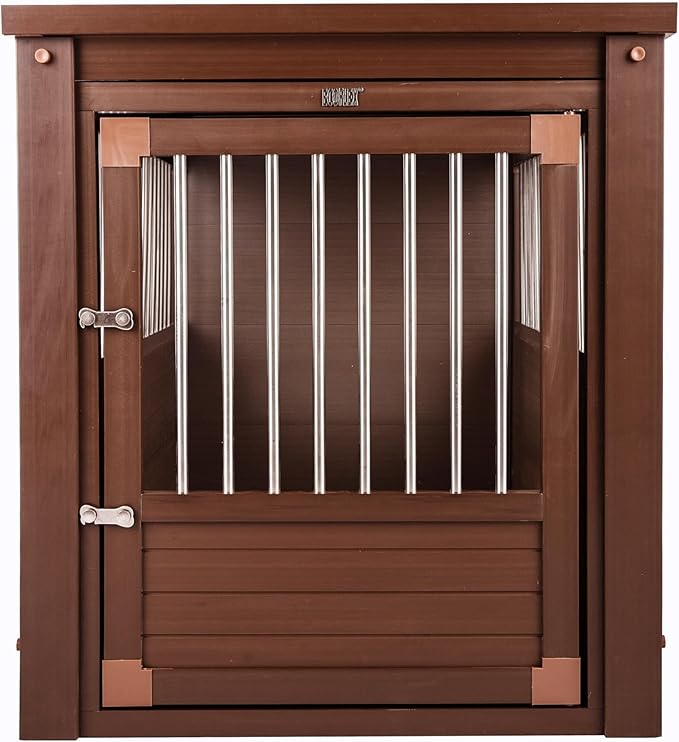 New Age Pet® ECOFLEX® Dog Crate End Table - Furniture-Style Pet Crate for Crate Trained Dogs - Stainless Steel Tubing & a Latched Closure - 10 Year Manufacturer's Warranty