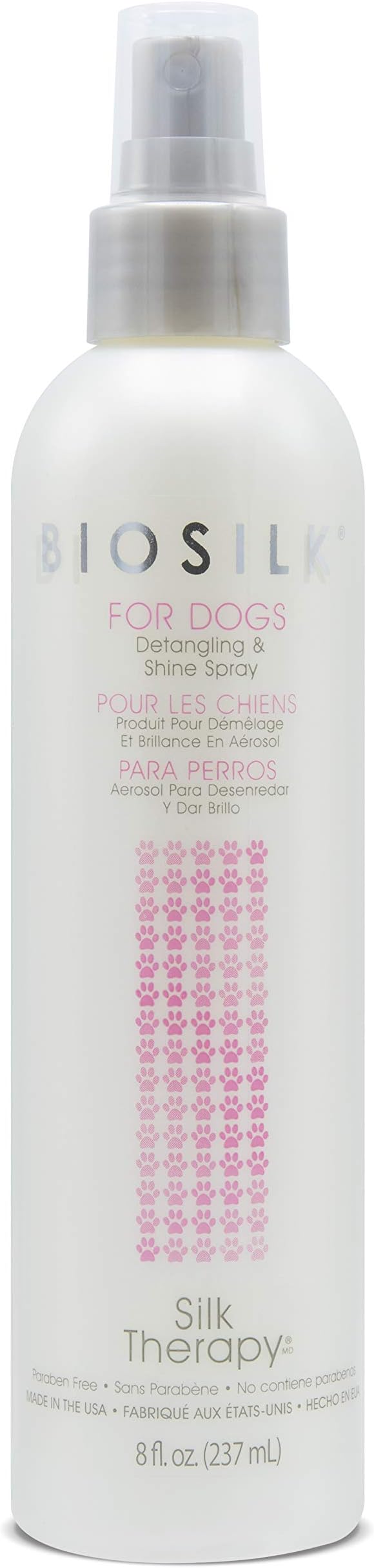BioSilk Silk Therapy Detangling Plus Shine Protecting Mist for Dogs | Best Detangling Spray for All Dogs & Puppies for Shiny Coats and Dematting | 8 Oz - Pack of 6