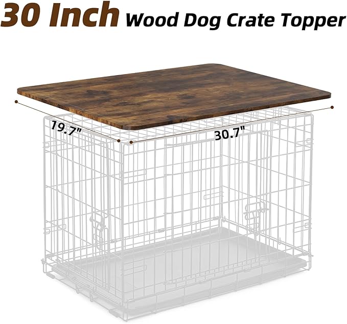 Dog Crate Topper Wood 30 Inch Dog Crate Topper Crate Table Topper Dog Kennel Topper for Decorative Dog Crate, Suitable for 30 Inch Wire Dog Crate (Furniture Style, Brown)