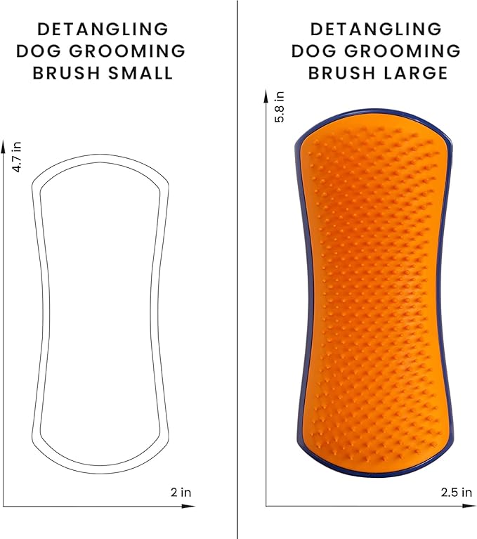 Pet Teezer by Tangle Teezer Detangling Dog Grooming Brush, Dog Bath Brush for Wet or Dry Fur, Navy & Orange
